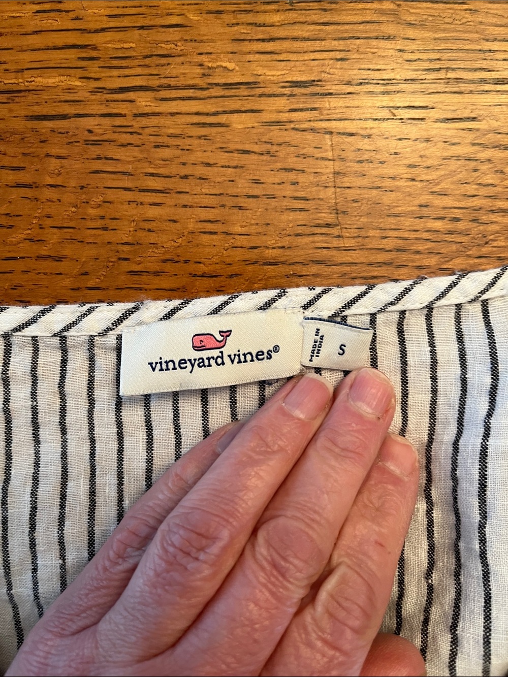 Vineyard Vines Jet Stripe Tiered Linen Dress, size Small - EUC - Picture 3 of 4